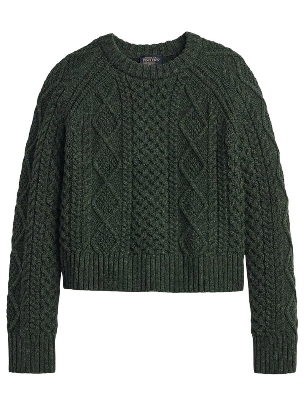 Pendleton Fisherman Wool Cable Knit Sweater Dark Fir Green XL NWT - Picture 2 of 9